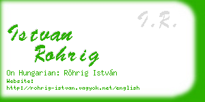 istvan rohrig business card